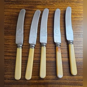 Sheffield dinner knives set of 5 vintage